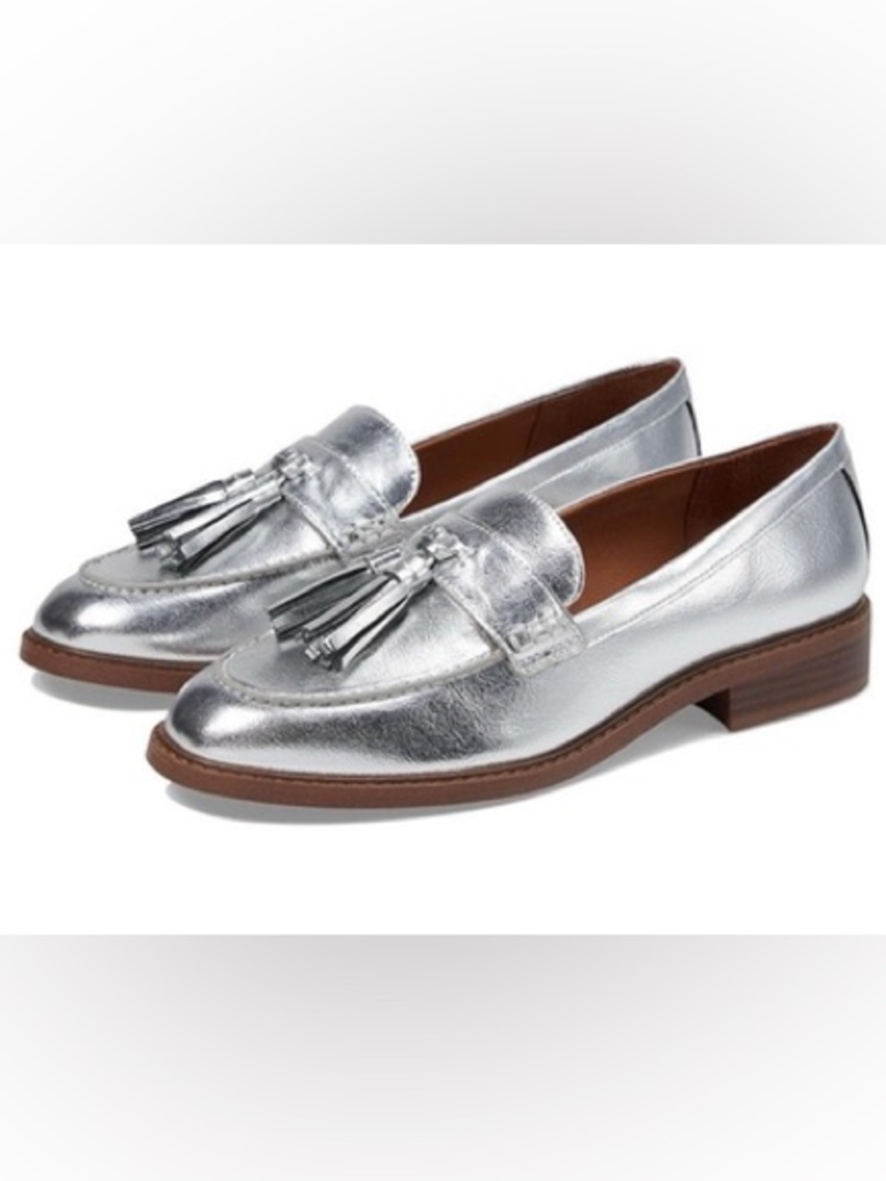 Franco Sarto Carolynn Loafers Silver NWT Size 8